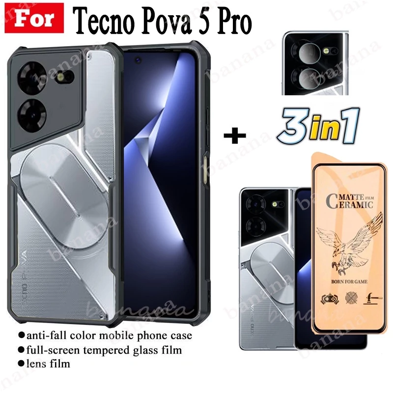 Ốp Điện Thoại Gốm Chống Sốc 3 Trong 1 Cho tecno pova 5 pro tecno pova 5pro pova5