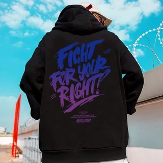 áo hoodie nam big size M-5XL[ có size 30 kg_95 kg ]Áo hoodie cotton Nhung Dày Tay Dài In Chữ ficht Thời Trang Mùa Thu Mới Cho Nam