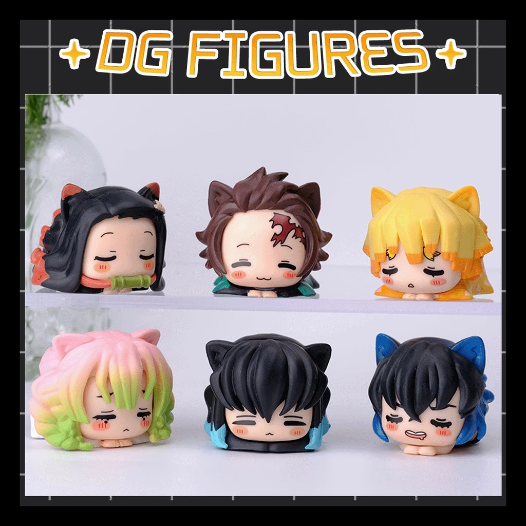 [Rẻ vô địch] Mô hình Kimetsu No Yaiba Chibi Mèo Cute Tanjiro Nezuko Zenitsu Inosuke Muichiro Mitsuri 5 cm - DG Figures