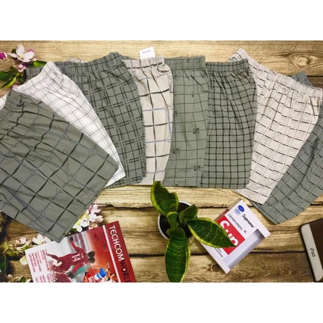 Quần Đùi Nam Mặc Nhà - Quần Short Nam Caro Vải Cotton