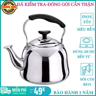 Ấm đun nước THÁI dung tích 5L có còi reo khi sôi inox tốt có quai xách bọc chống nóng cao cấp