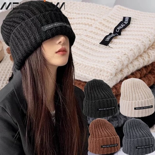 Mũ Beanie Dệt Kim Giữ Ấm Màu Trơn In Chữ Thời Trang Đường Phố Mùa Thu Đông Ấm Áp Mềm Mại Thoải Mái Cho Nam Và Nữ - Thể Thao Ngoài Trời