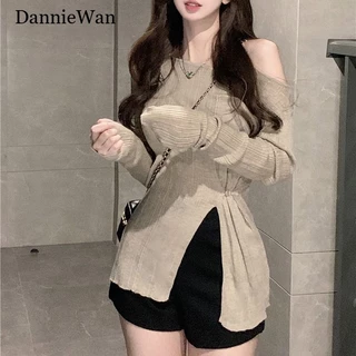 DannieWan Áo Len áo khoác cardigan thời trang Fashion Hàn Phong Comfortable WMY23A11DK 45Z231111