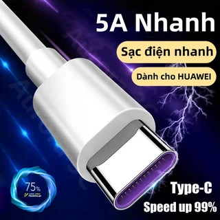 Cáp Sạc Siêu Nhanh Huawei Type C 5A Data USB Cable Andriod 1M Cho Mate 20 P30 P20 Pro OnePlus XiaoMi