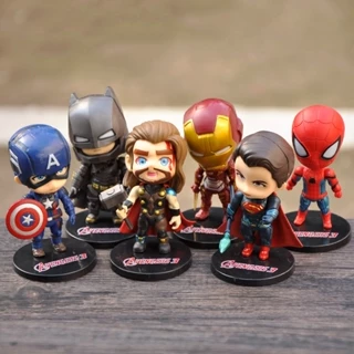 Set 6 Mô Hình Đồ Chơi Nhân Vật Siêu Anh Hùng marvel