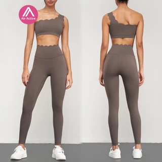 Bộ Đồ Tập Thể Thao Gồm Áo Ngực + Quần Legging Lưng Cao Kiểu Dáng Trẻ Trung Năng Động