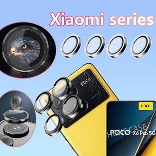 Kính bảo vệ ống kính máy ảnh cho Xiaomi Poco X6 Pro 5G PocoX6 PocoX6Pro RedmiK70E K70 K70pro PocoF6 PocoF6Pro 2024 Ống kính mặt sau Full Cover Vòng bảo vệ kim loại