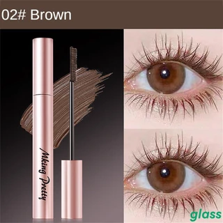 Mking PRETTY Đầu bàn chải nhỏ siêu mịn Mascara Chống thấm nước Slim Curl Không dễ dàng Halo Nhuộm lâu trôi Trang điểm mi tự nhiên