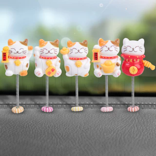 5 Cái Trang Trí Đầu Lắc Ô Tô - Nhựa Dễ Thương Maneki-neko - Bảng Điều Khiển Tự Động Trang Trí DIY - Búp Bê Trang Trí Bảng Điều Khiển Trung Tâm Tự Động - Phụ Kiện Nội Thất Ô Tô - Hoa Vỏ