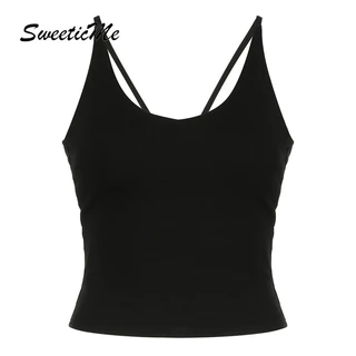 Sweeticme Nữ 2024 Kỳ Nghỉ Thời Trang Mới Gợi Cảm Lưng Nách Thắt Lưng Nhân Quả Xe Tăng Áo Camisole