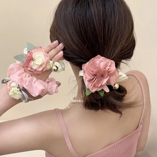 Thời Trang Phong Cách Mới Camellia Buộc Tóc Nữ Tính Khí Hoa Ngọt Ngào Dây Buộc Tóc Scrunchy Dây Buộc Tóc Hàn Quốc Phụ Kiện Tóc