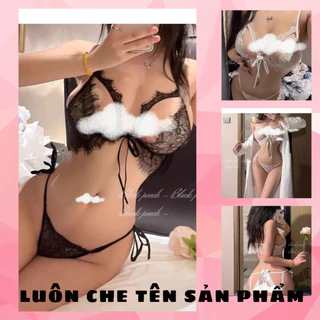 [Q11.HCM] SET172 -Bộ đồ lót ren lưới trơn lọt khe gồm quần lót và áo lót nữ [HILI.SEXY.OUTLET]