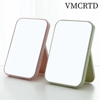 VMCRTD Gương trang điểm, Gương có thể gập lại màu kẹo độ phân giải cao, Phụ kiện Trọng lượng nhẹ Gương trang điểm để bàn vuông di động