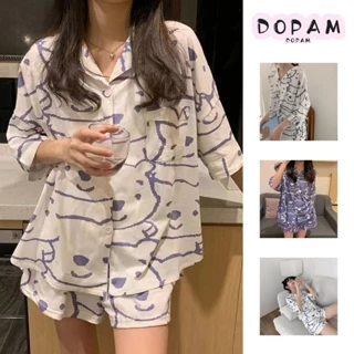 Ins Tươi Bộ Đồ Ngủ Nữ Mùa Hè Ngắn Tay Quần Short Phong Cách Hàn Quốc Cardigan Size Lớn Phong Cách Hàn Quốc Nhật Bản Mặc Ở Nhà Bộ Đồ Hai Mảnh