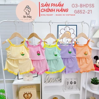 [9-22kg] Đồ Bộ Bé Gái, Bộ 2 Dây Bé Gái Vải Thun Lạnh Mềm Mát, Hàng Chính Hãng Minly baby - BHDS5