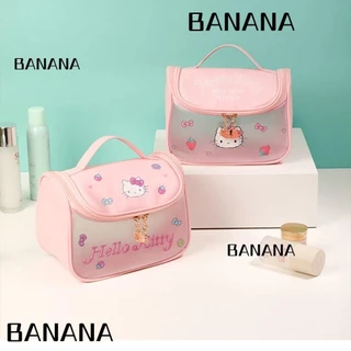 Túi đựng đồ du lịch BANANA1, Túi đựng mỹ phẩm Kawaii chống nước hoạt hình, Túi giặt móc cầm tay dung tích lớn bằng da PU thời trang