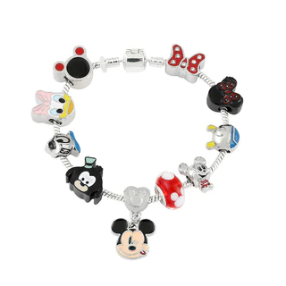 Hoạt Hình Dễ Thương Anime Chuột Mickey Mặt Dây Chuyền Vòng Tay Cho Nữ Trẻ Em Pandora DIY Đính Hạt Vòng Tay Trang Sức Dự Tiệc Quà Tặng