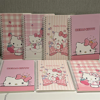 1 SÁCH A5 Cuộn Máy Tính Xách Tay Hello Kitty Dòng Ngang Hoạt Hình Notebook