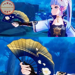 Tater Genshin Tác Động Kamisato Ayaka Cosplay Quạt Vải Gấp Quạt Mùa Hè Bền Di Động Quạt Cosplay Chống Đỡ Quà Tặng VN