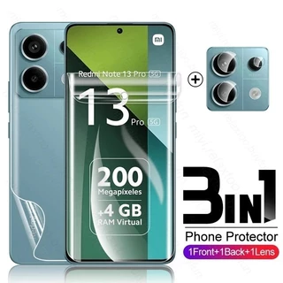 3in1 For Xiaomi Redmi Note 13 Pro 5G soft film Ready note13 pro 4G Front and back hydrogel film Note13pro plus Camera Lens Film