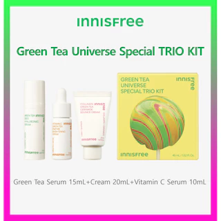 [Mẫu] innisfree Green Tea Universe Special TRIO KIT (Serum 15mL + Kem 20mL + Vitamin C Serum 10mL) #53