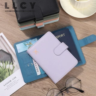 LLCY Vỏ hộ chiếu RFID, Kẹp hộ chiếu sáng tạo đa chức năng, Bọc lưu trữ tài liệu nhiều thẻ bằng da PU