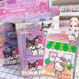 Diy Quiet Book Kawali Sanrio Hello Kitty Sticker Games Anime My Melody Cinnamoroll Pochacco Kuromi Quiet Book Ngộ nghĩnh DIY Giải Nén Đồ Chơi Trẻ Em Quà Tặng