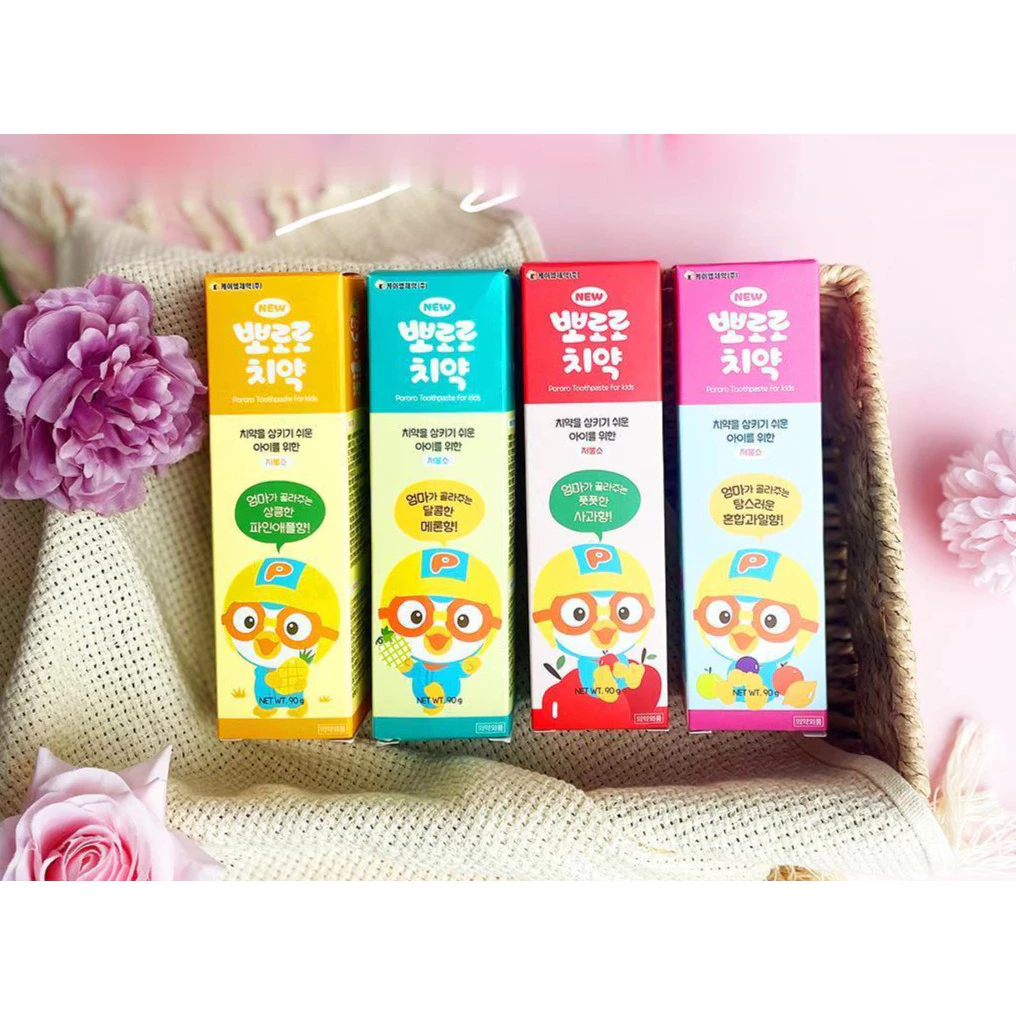 Kem đánh răng nuốt được Pororo cho bé từ 3 tuổi 28g/80g/90g