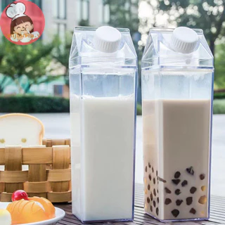 Yanca 500 / 1000ML Thùng Sữa Bình Nước Sữa Vuông Cà Phê Nước ép Trà Sữa Trong Suốt Bảo Quản Sữa Cho Thể Thao Ngoài Trời Cắm Trại Tập Gym VN