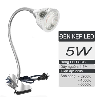 Đèn đọc sách, Đèn làm việc kẹp bàn đa năng Led 5W - 220V