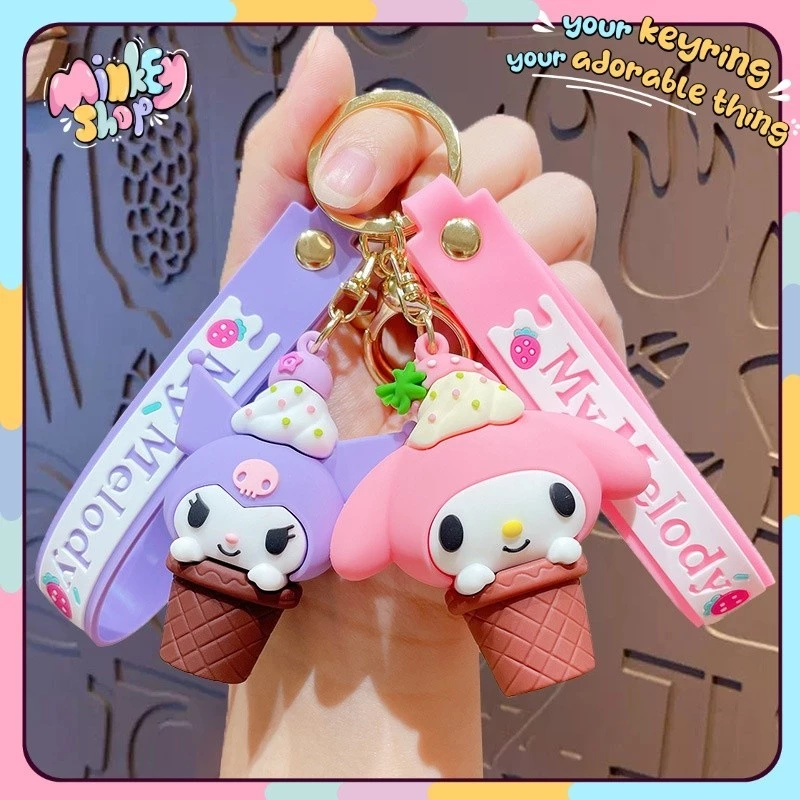 Móc Khoá Sanrio Kem Cute Móc Chìa Khoá Hoạt Hình Vô Tri Dễ Thương Quà Tặng Phụ Kiện Túi Xách Balo -MINKEY