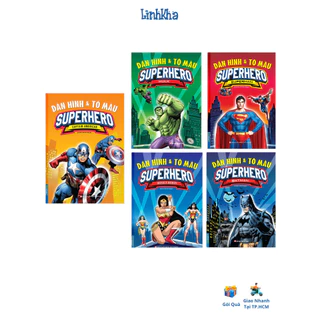 Sách Dán Hình Và Tô Màu Siêu Nhân Superhero - Superman - Hulk - Capyain America - Batman - Wonder Woman (Minh Thắng)