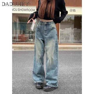DaDuHey New American Ins High Street Retro Jeans Niche High Waist Wide Leg Pants plus Size Trousers