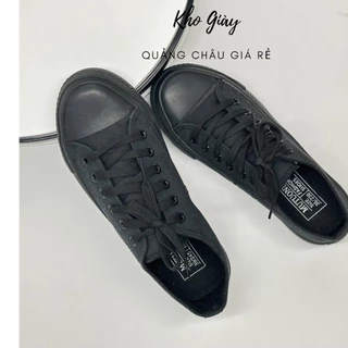 Giày Cổ Thấp Classic Màu Full Đen [ Fom Nhỏ Đặt Hàng Tăng 1 Size] Sneaker Shoes Nam Đế Bằng Vải Canvas