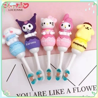 [COD] Bàn chải đánh răng trẻ em Sanrio kèm hộp đựng giai điệu Kuromi Cinnamoroll Hello Kitty Soft Hair Travel Bàn chải đánh răng Bộ bàn chải đánh răng du lịch làm sạch miệng Bộ bàn chải răng miệng 【Lmlife]