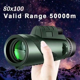 80x100 HD ZOOM Kính thiên văn một mắt mạnh mẽ Ống nhòm di động Kính thiên văn tầm xa Săn bắn cắm trại với kẹp điện thoại ba chân