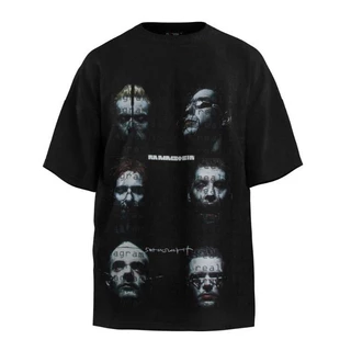 Unisex Rammstein Đức Chariot Ban Nhạc Rửa Retro Đau Khổ Ngắn Tay Cao Cấp Rời Mỹ Thường Ngày Nam Nữ Áo Thun