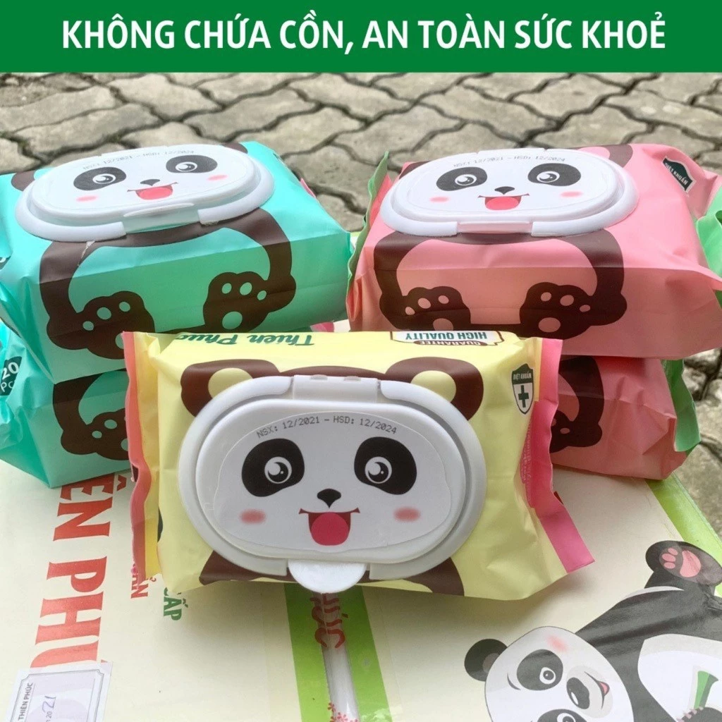 ComBo 5 Gói Khăn Ướt Gấu Thiên Phúc 120 Tờ/Gói, An Toàn Cho Da Bé, Không Cồn Gia Dụng Số 1 Việt Nam