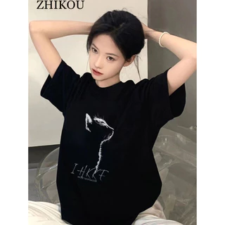 ZHIKOU áo phông áo thun nữ croptop baby tee Thời trang Xu hướng hàn quốc Cổ điển WTX2410SXT 5Z240201