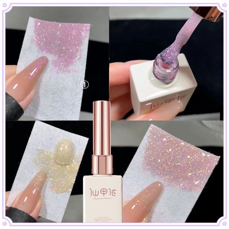 Xiejayi Aurora Opal Gel Sơn Móng Tay Lung Linh Sequin Keo Hạt UV Gel Ba Lan Starlight Uv Trị Liệu Bằng Ánh Sáng Sơn Móng Tay Chuyên Nghiệp