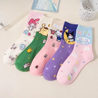 Vớ tất cotton cổ cao hoạt hình Kuromi Sanrio