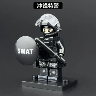 Tương thích với các khối xây dựng Lego Đội cảnh sát SWAT chống cháy nổ quân sự Các nhân vật nhỏ được tải lại Vụ nổ-