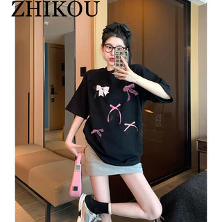 ZHIKOU áo phông áo thun nữ croptop baby tee Korean Dễ thương hàn quốc Fashion WCS2440901 15Z240409