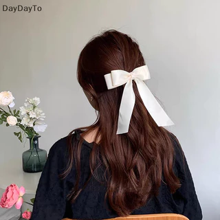 DayDayTo Korean Style Fashion Fabric Hair Bow Hairpin For Women Girls Ribbon Hair Clips Bowknot Spring Clip Female Hair Accessories VN