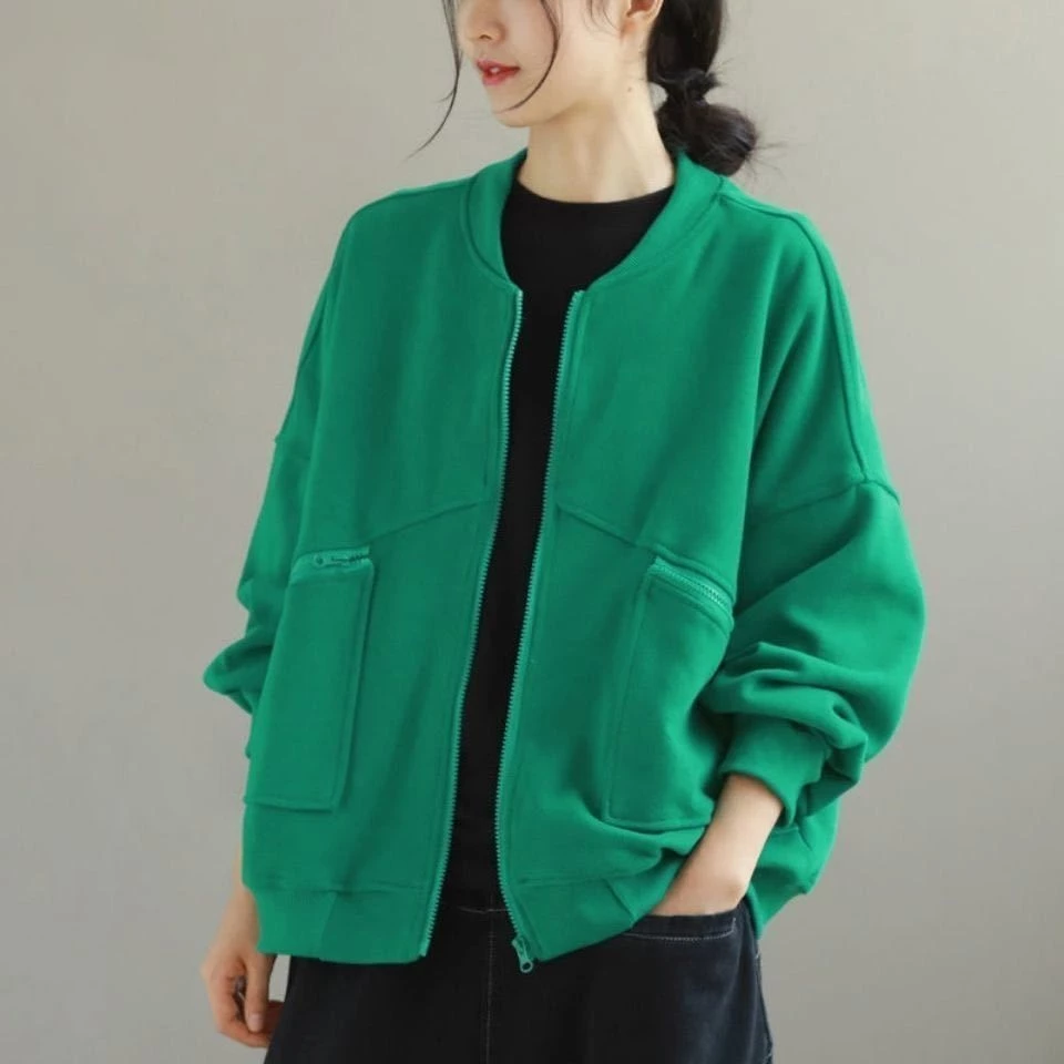 Áo khoác dày lông cừu-fleece Nữ Thu Đông Phong Cách Mới Thời Trang Phù Hợp Với Loose Stick