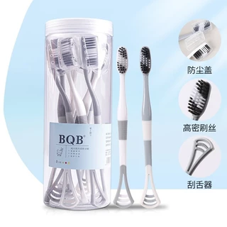 Set 8 bàn chải đánh răng và vệ sinh đầu lưỡi bằng silicon cao cấp, Bàn Chải Đánh Răng 2in1