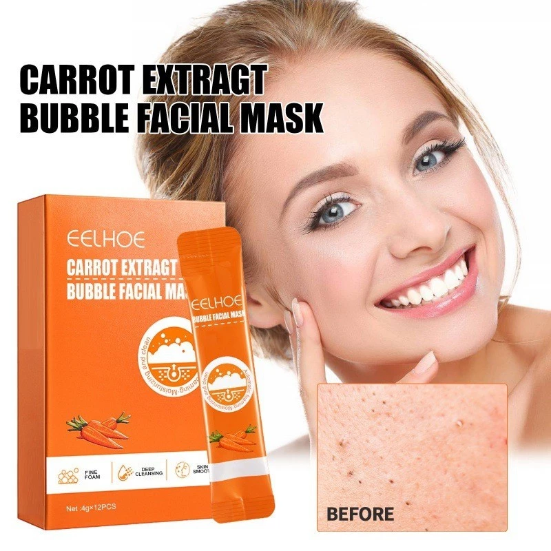 Eelhoe Carrot Pore Purifying Bubble Mask Mụn đầu đen Làm sạch săn chắc lỗ chân lông Làm sáng da tinh tế