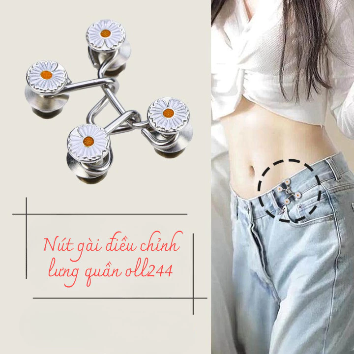 [Có sẵn] Nút cài điều chỉnh lưng quần, thu nhỏ size quần không cần đinh tán đơn giản tiện lợi  OLL244
