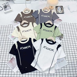 Áo Baby Tee Phối Viền Rock Tay Ngắn Borip Quảng Châu 4 Chiều - Dư Tú Lệ