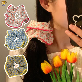 Hàn Quốc In Hoa Scrunchies Thời Trang Băng Đô Tóc Dây Buộc Tóc Cho Đuôi Ngựa Giá Đỡ Dây Buộc Tóc Co Giãn Dây Buộc Tóc Ngọt Ngào Phụ Kiện Tóc